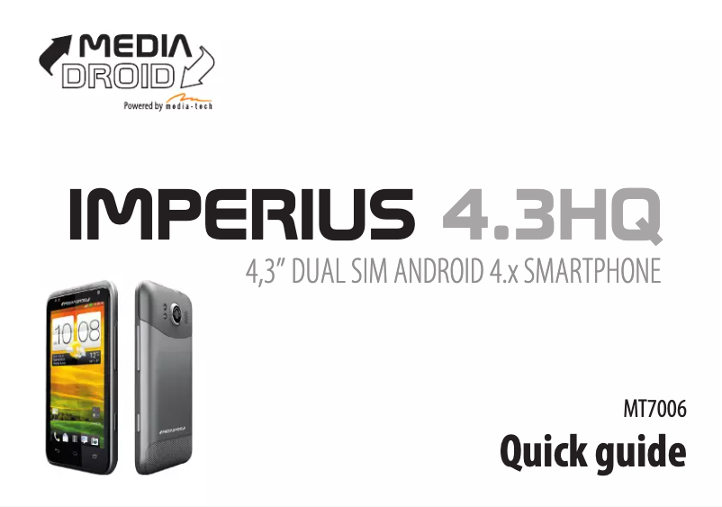 Image de la première page du manuel de l'appareil Imperius 4.3HQ