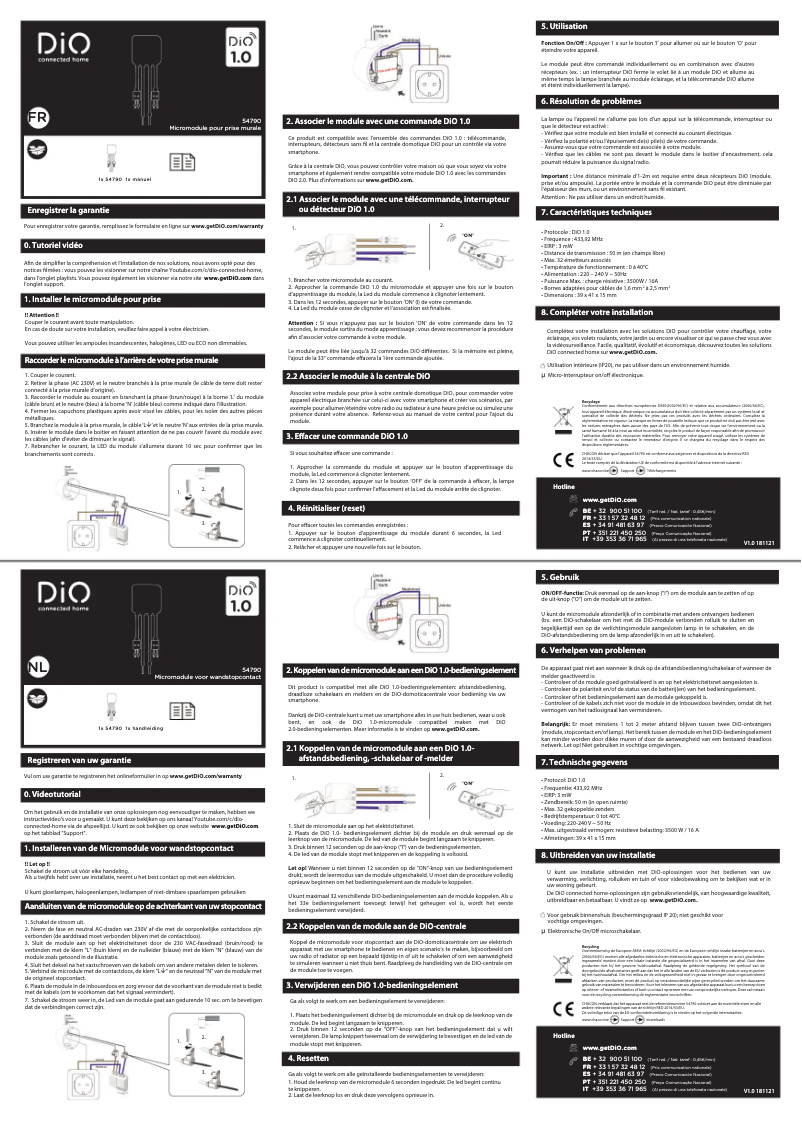 Page n°1 - Manuel utilisateur DiO 54790
