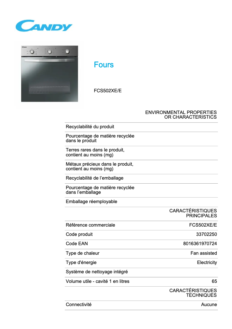 Image de la première page du manuel de l'appareil FCS502XE/E
