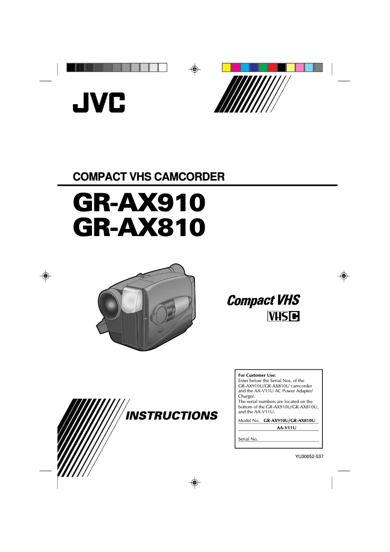 Page 1 de la notice Manuel utilisateur JVC GR-AX910
