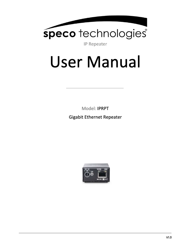 Image de la première page du manuel de l'appareil IPRPT