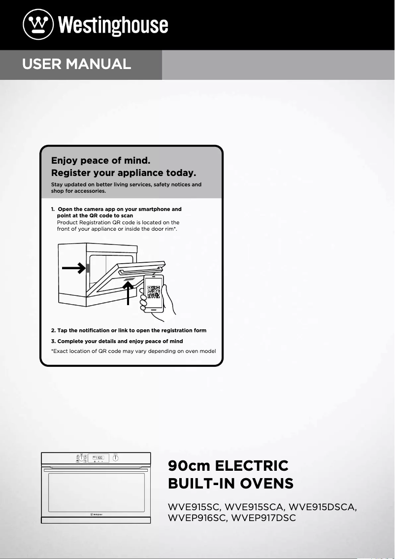 Page 1 de la notice Manuel utilisateur Westinghouse WVE915DSCA