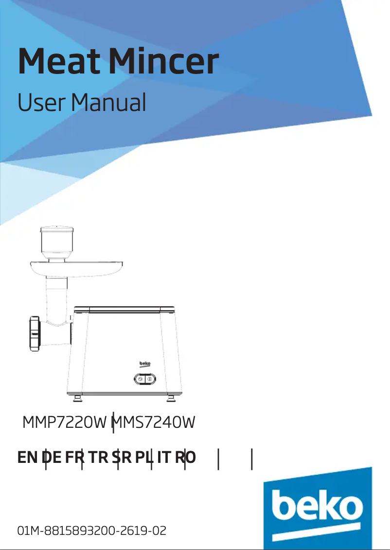 Page 1 de la notice Manuel utilisateur Beko MMS7240W
