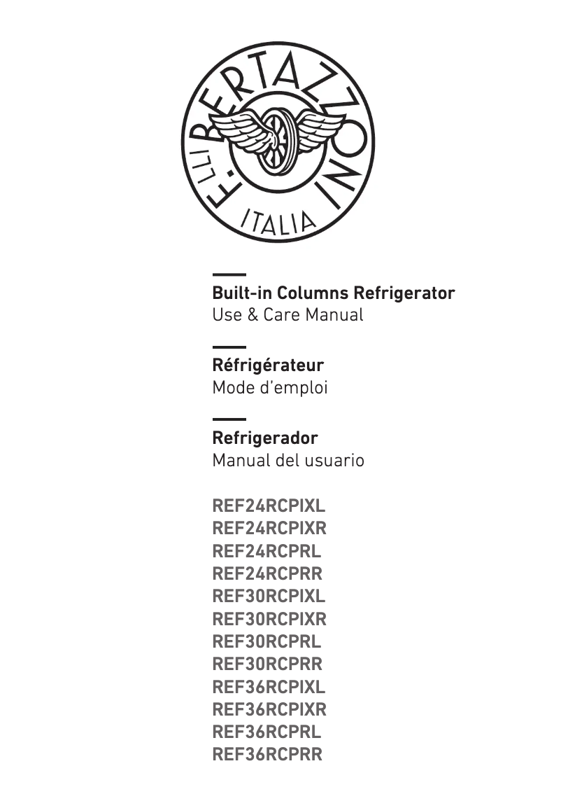 Page 1 de la notice Manuel utilisateur Bertazzoni REF36RCPRL