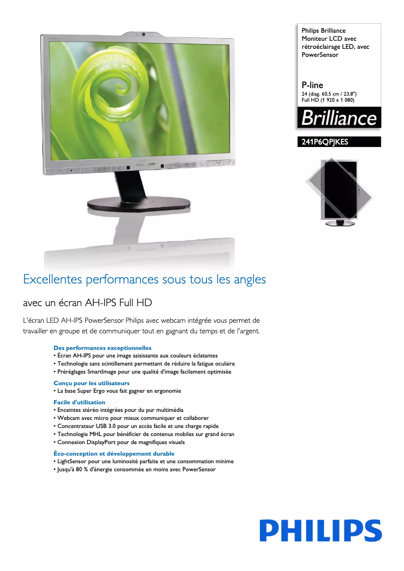 Page n°1 - Fiche technique Philips 241P6QPJKES