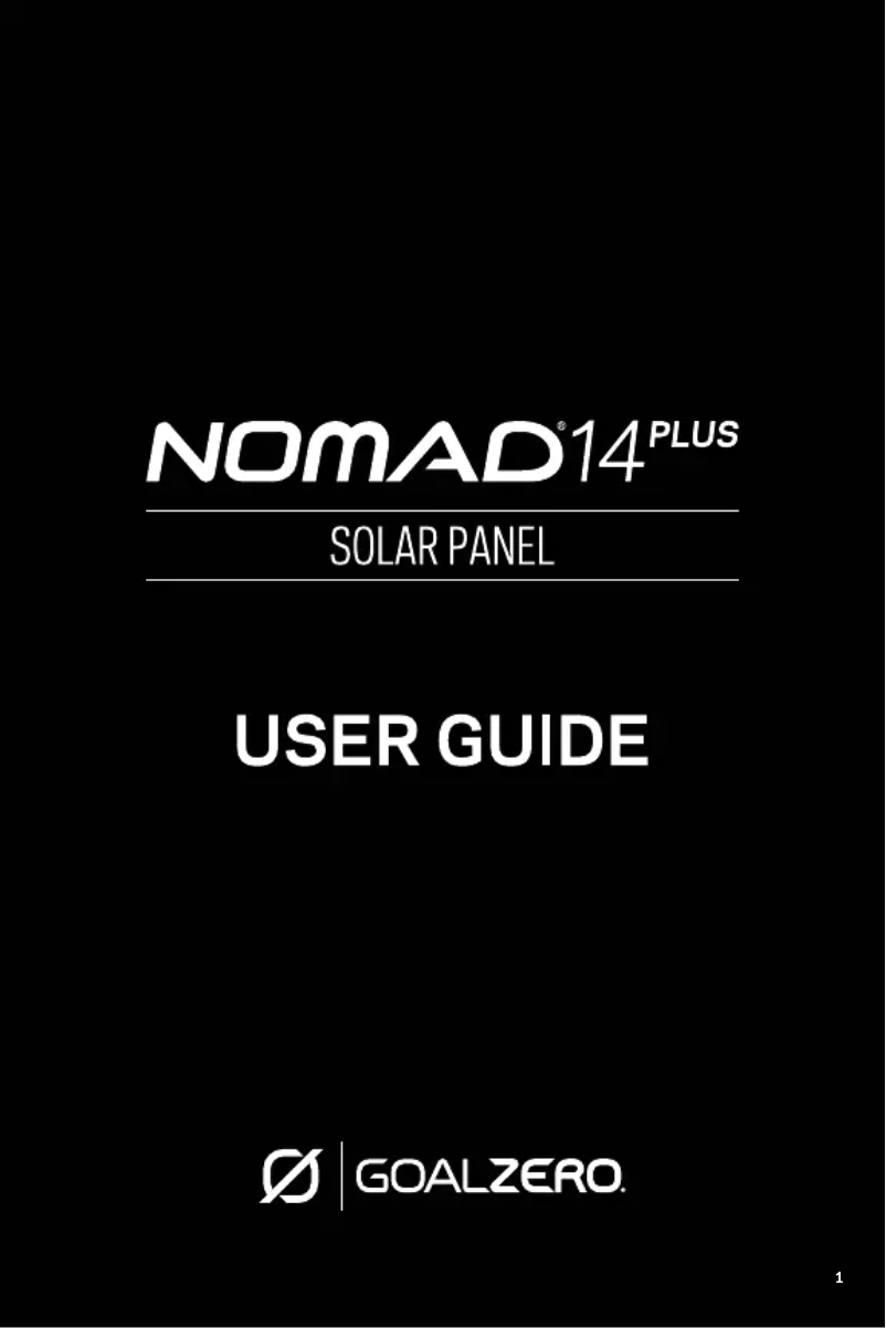 Page 1 de la notice Manuel utilisateur Goal Zero Nomad 14 Plus