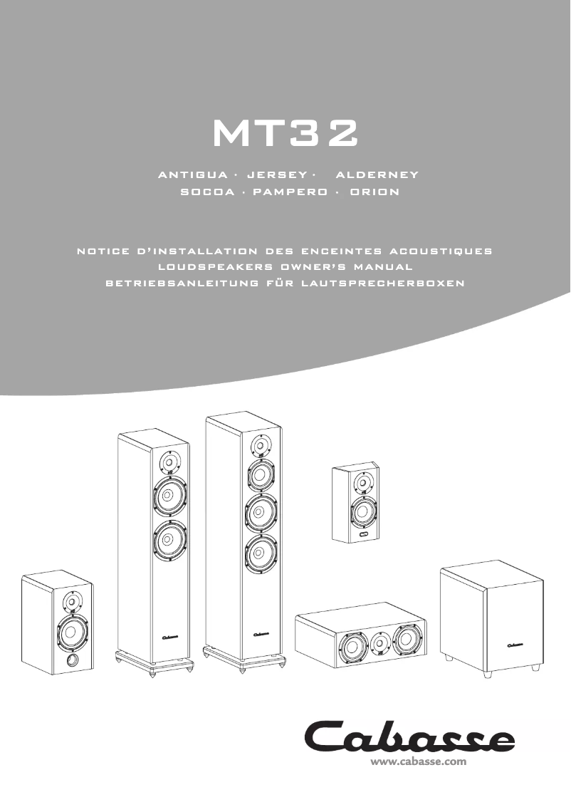Page 1 de la notice Manuel utilisateur Cabasse Orion MT32