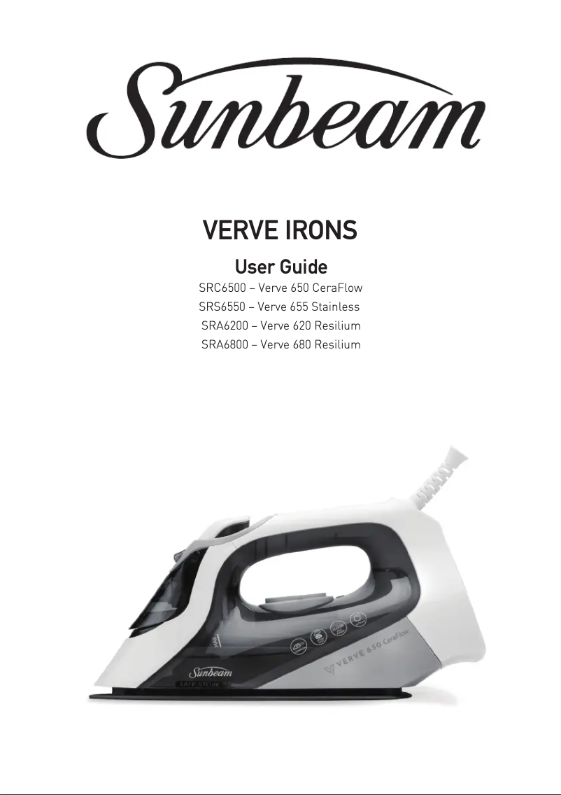Page 1 de la notice Manuel utilisateur Sunbeam Verve 680 SRA6800