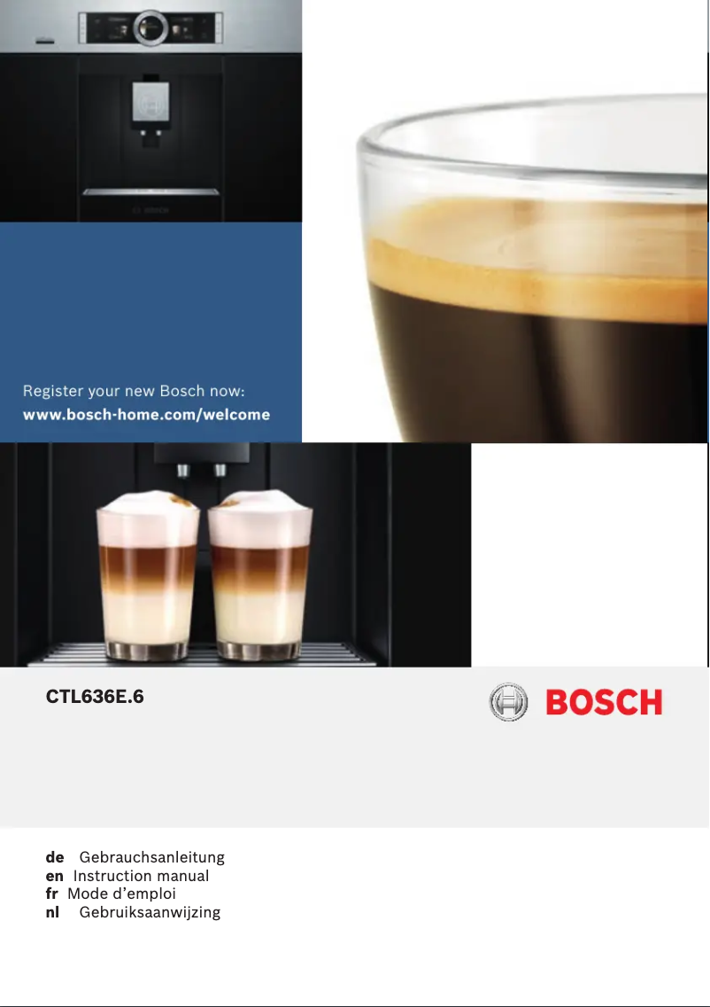 Page n°1 - Manuel utilisateur Bosch CTL636ES6