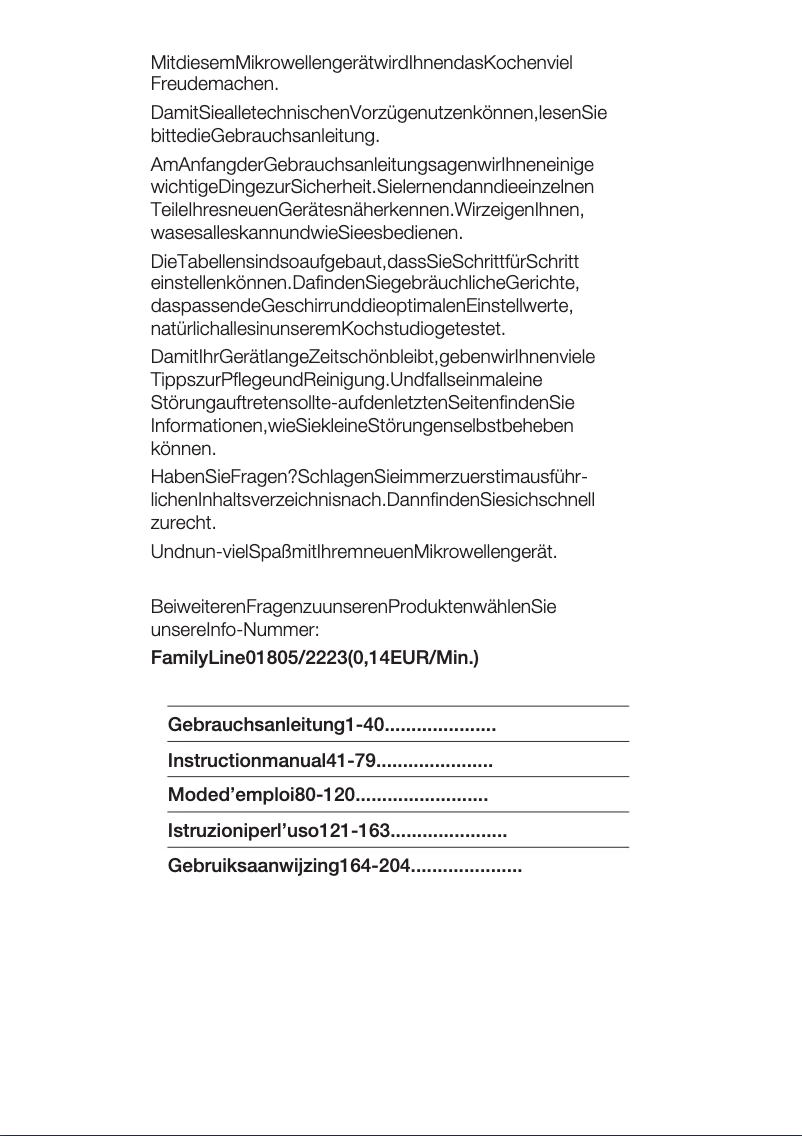 Page n°1 - Manuel utilisateur Siemens HF17556