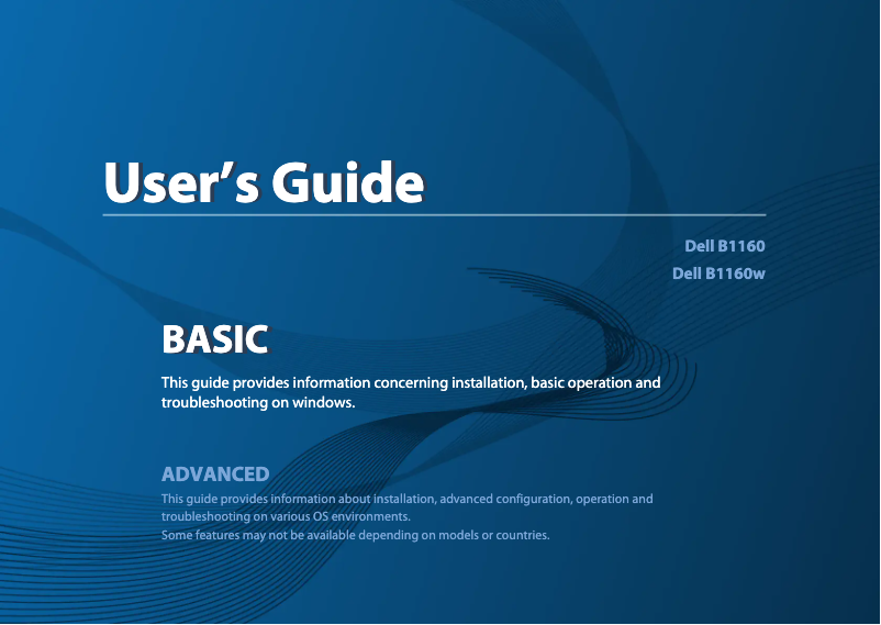 Image de la première page du manuel de l'appareil B1160w