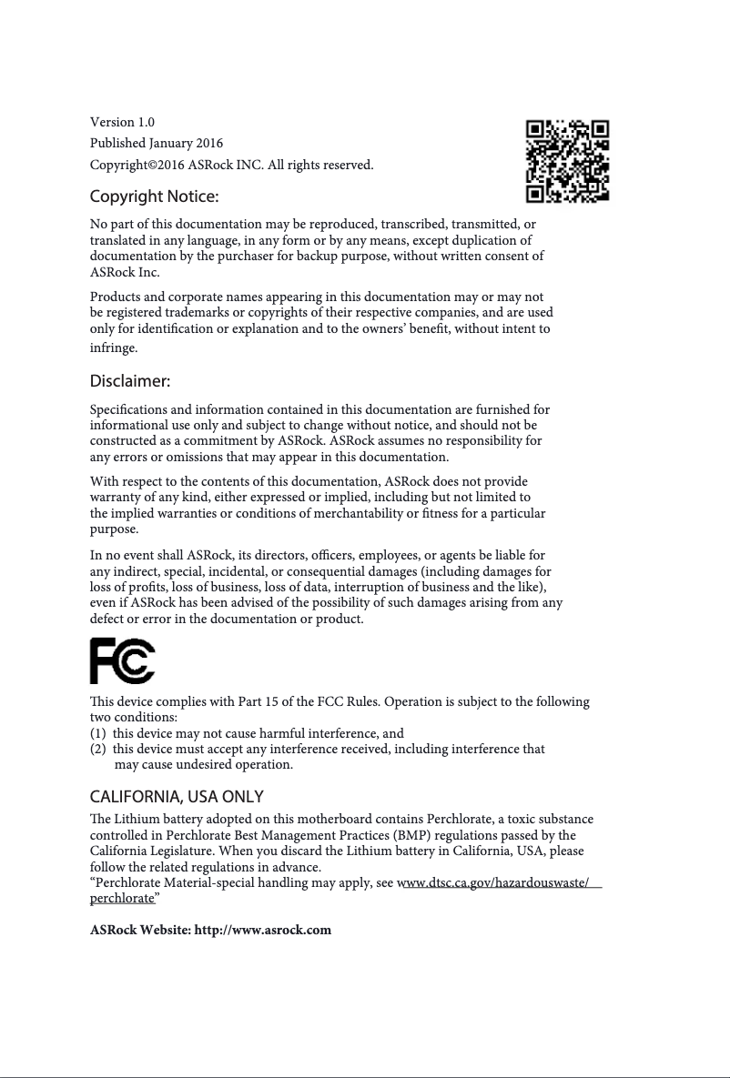 Page 1 of the manual User Manual Asrock J3160DC-ITX