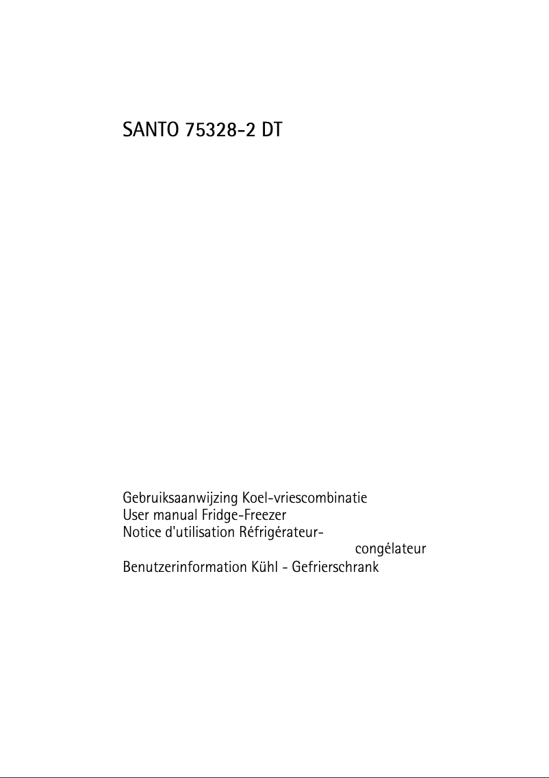 Page n°1 - Manuel utilisateur AEG-Electrolux Santo 75328 DT2