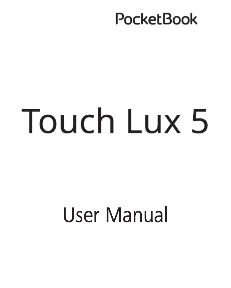Page n°1 - Manuel utilisateur PocketBook Touch Lux 5