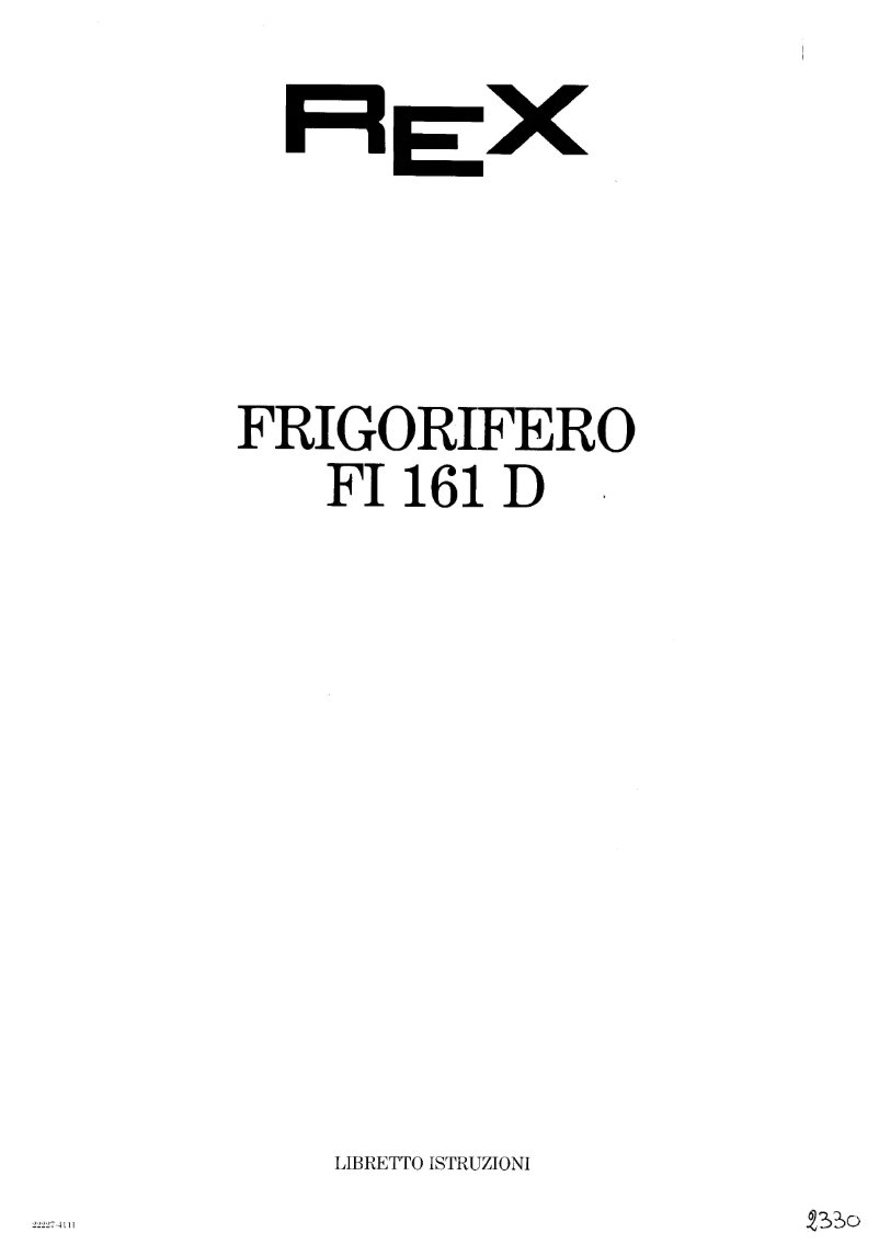 Image de la première page du manuel de l'appareil FI161D