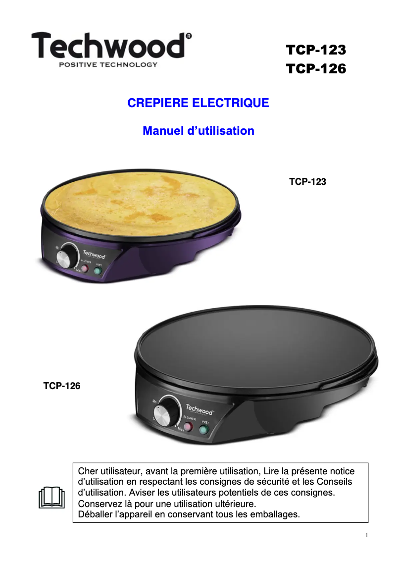 Image de la première page du manuel de l'appareil TCP-126