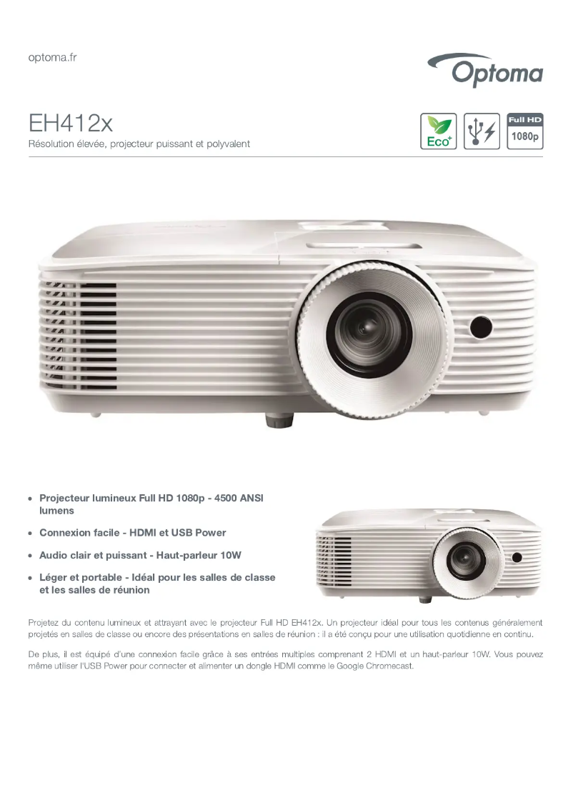 Image de la première page du manuel de l'appareil EH412x