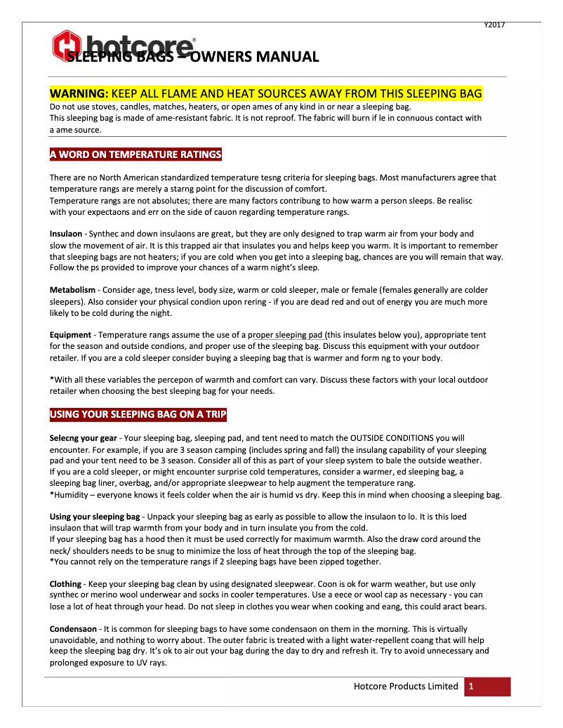 Page 1 de la notice Manuel utilisateur Hotcore R-100