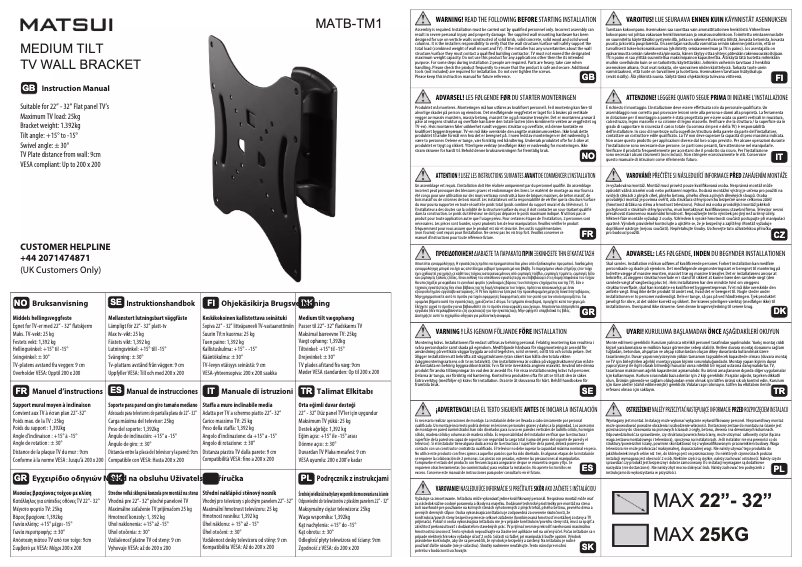 Page n°1 - Manuel utilisateur Matsui MATB-TM1