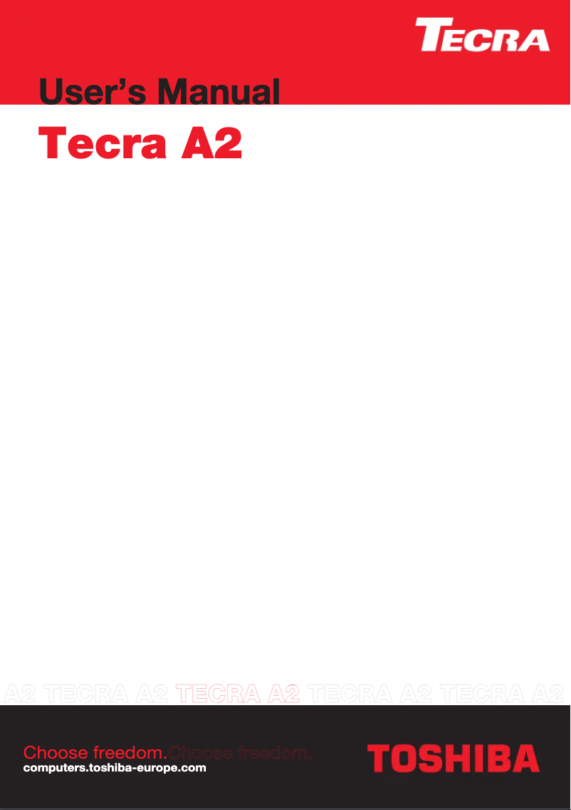 Page n°1 - Manuel utilisateur Toshiba Tecra A2