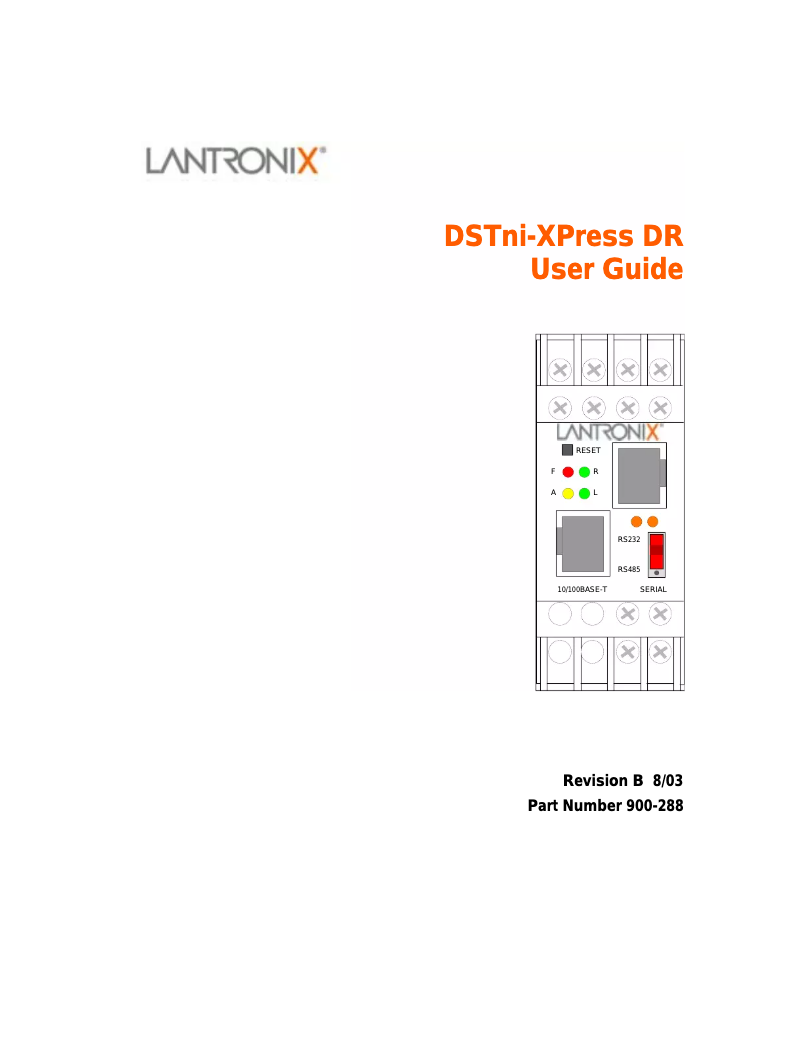 Page 1 de la notice Manuel utilisateur Lantronix XPress-DR-IAP