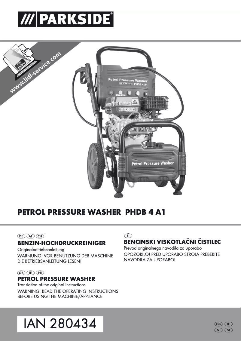 Page 1 de la notice Manuel utilisateur Parkside PHDB 4 A1