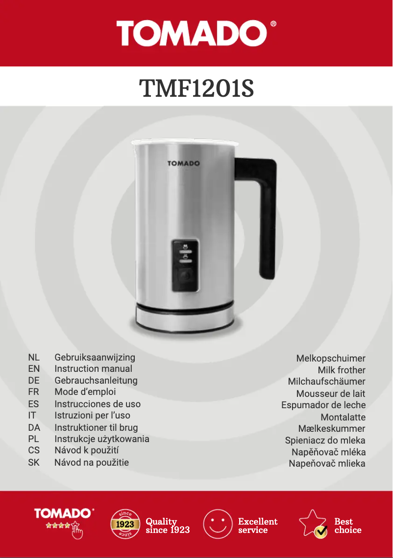 Page 1 de la notice Manuel utilisateur Tomado TMF1201S