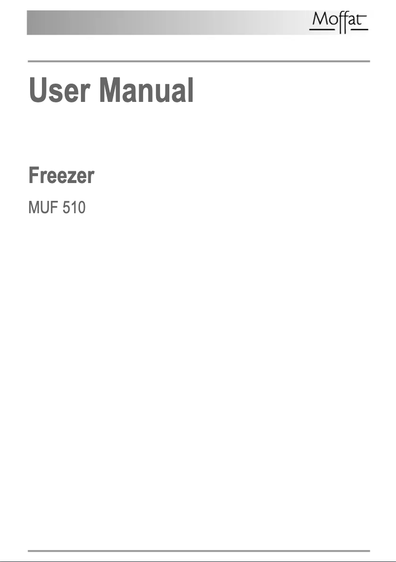 Page n°1 - Manuel utilisateur Moffat MUF 510
