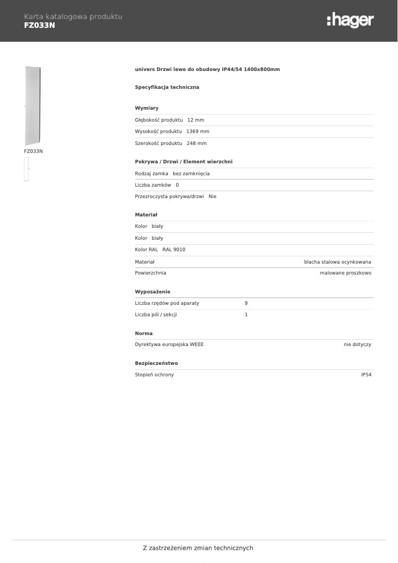 Page n°1 - Manuel utilisateur Hager FZ033N