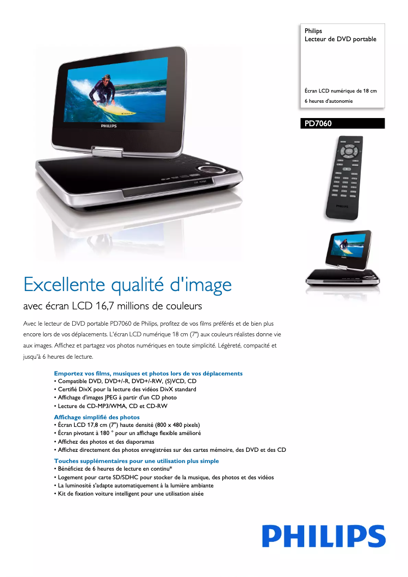 Image de la première page du manuel de l'appareil PD7060