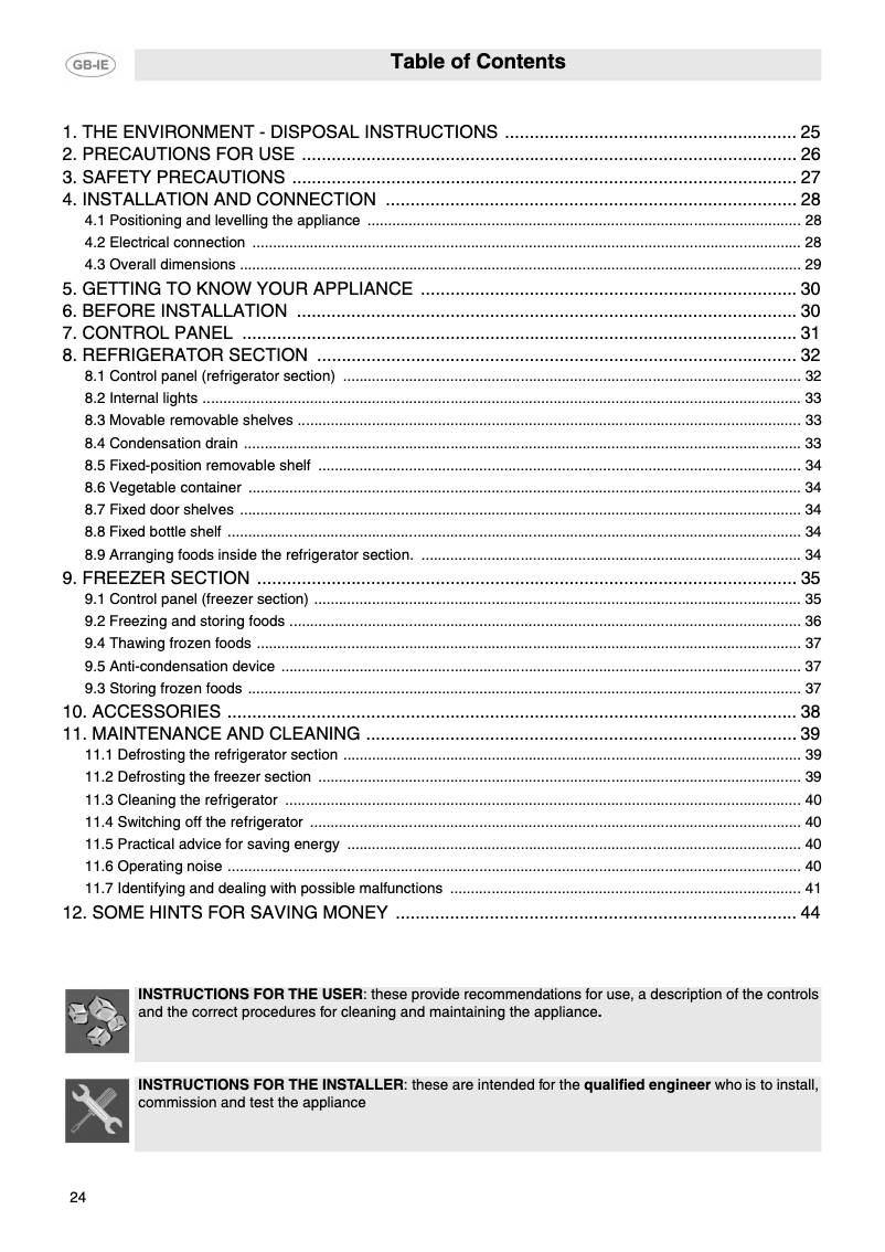 Page n°1 - Manuel utilisateur Smeg FPD34AD-1
