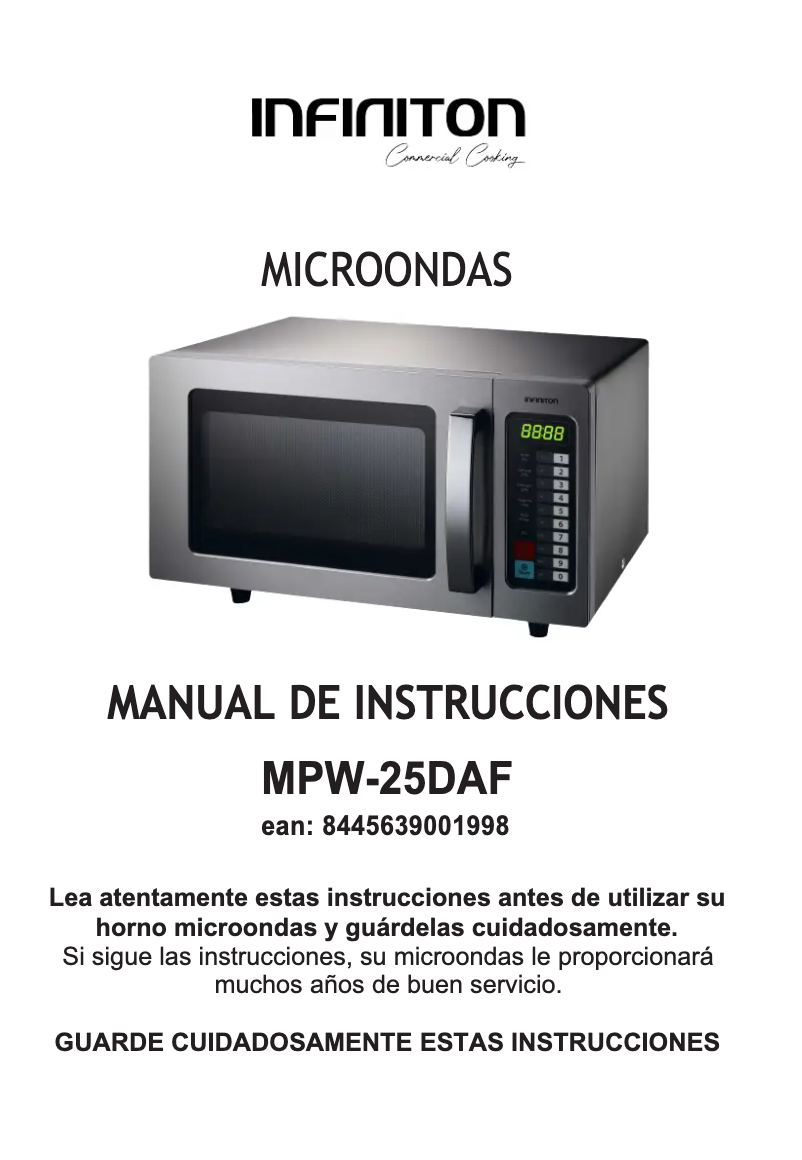 Página 1 del manual Manual de usuario Infiniton MPW-25DAF