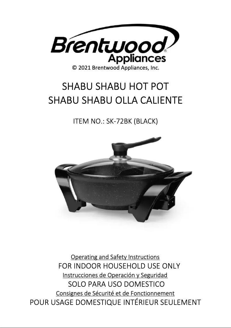Page n°1 - Manuel utilisateur Brentwood SK-72BK