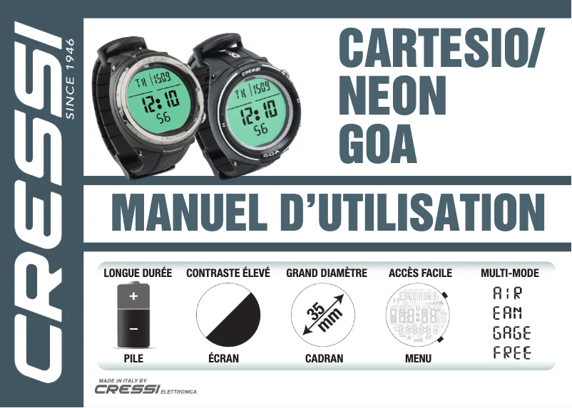 Page 1 de la notice Manuel utilisateur Cressi Neon