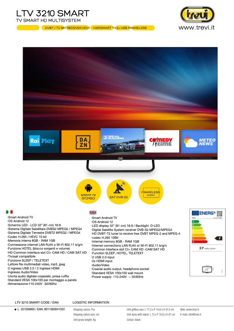Page n°1 - Manuel utilisateur Trevi LTV 3210 Smart