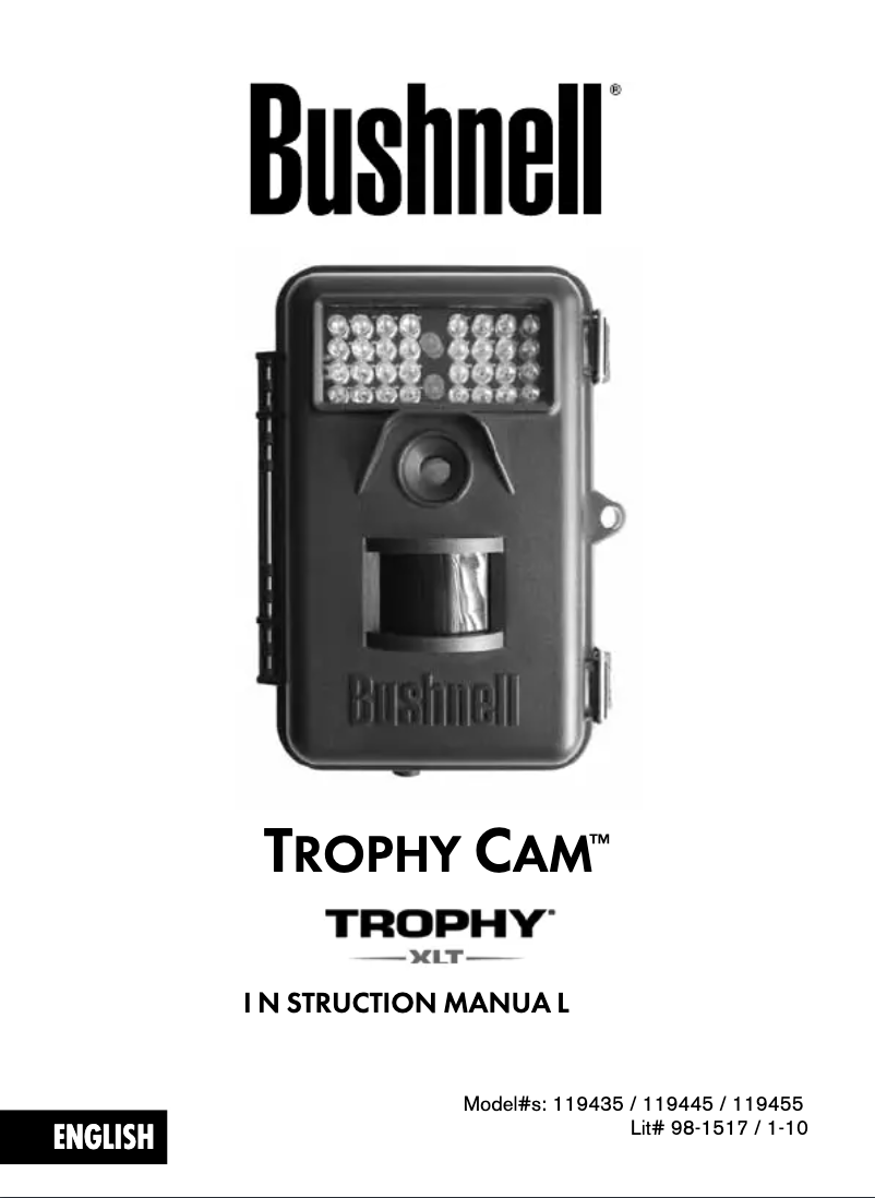Image de la première page du manuel de l'appareil Trophy Cam 11-9455