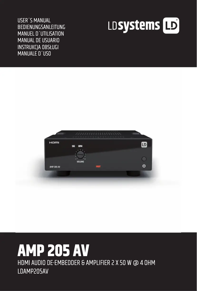 First page image of the manual for AMP 205 AV