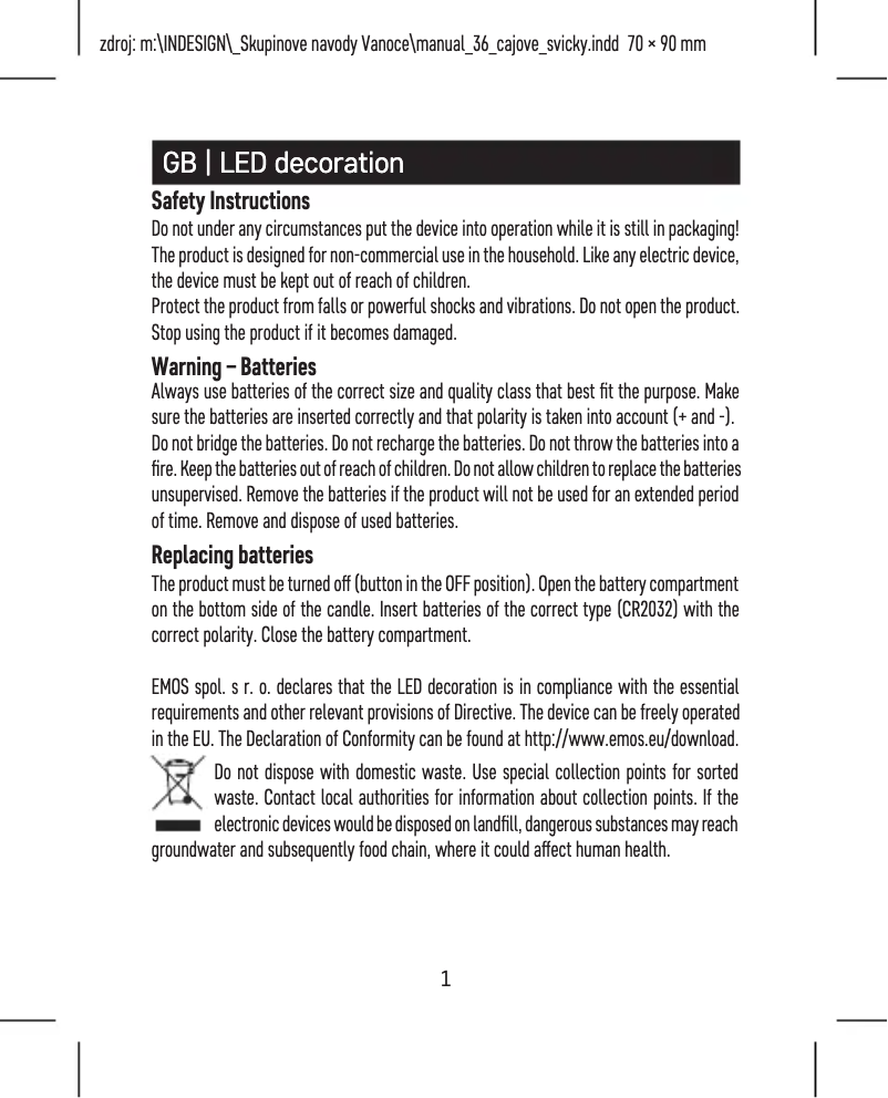 Página 1 del manual Manual de usuario Emos DCCV11