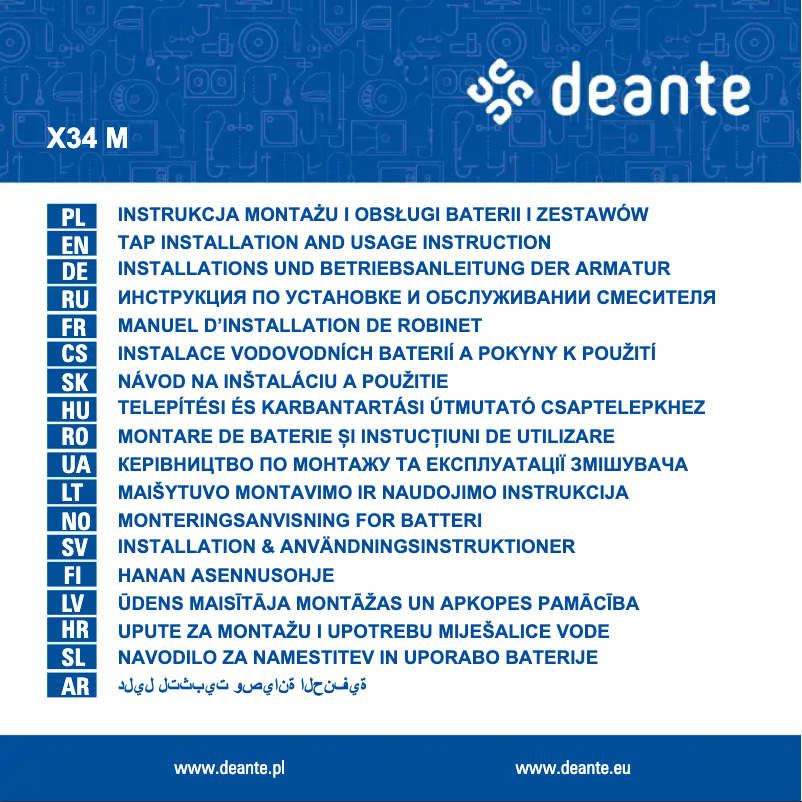 Page n°1 - Manuel utilisateur Deante Arnika BQA D34M