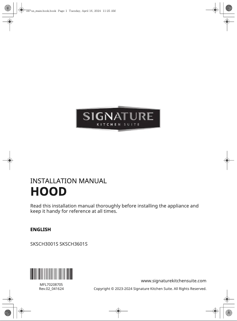 Page 1 de la notice Guide d'installation Signature SKSCH3601S