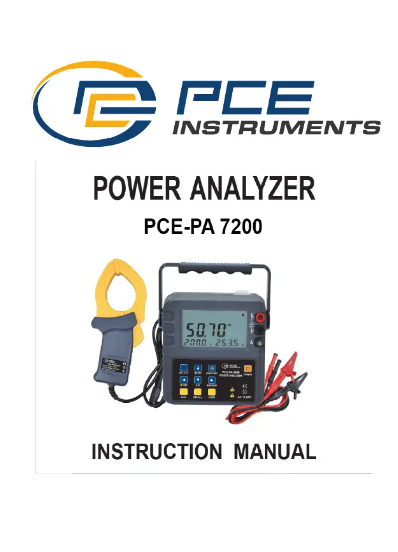 Page 1 de la notice Manuel utilisateur PCE Instruments PCE-PA 7200
