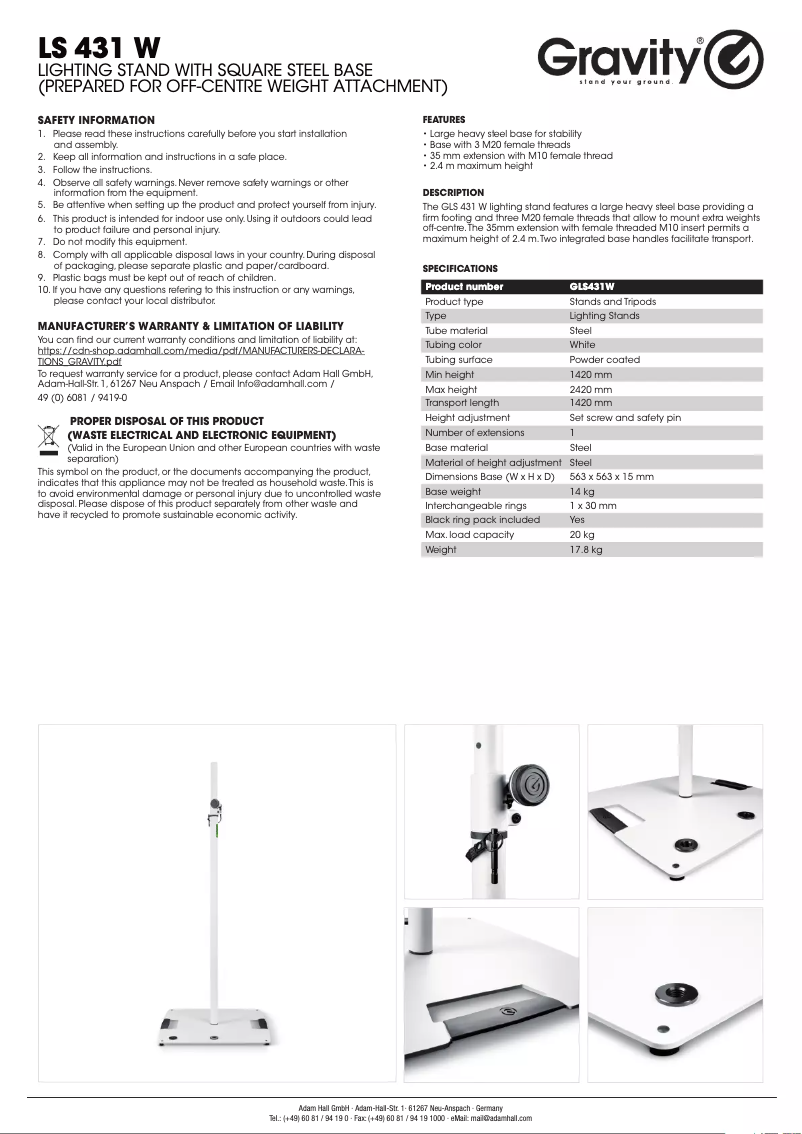 Image de la première page du manuel de l'appareil LS 431 W