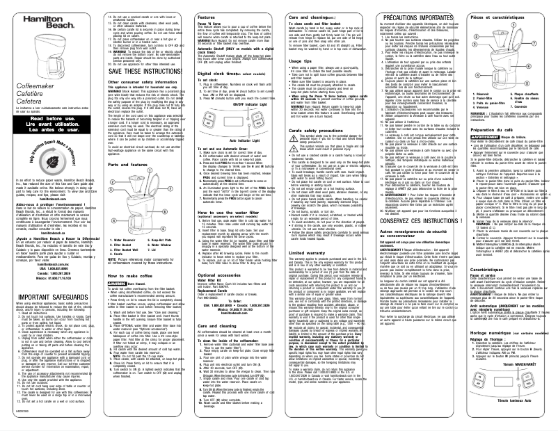 Image de la première page du manuel de l'appareil 49317
