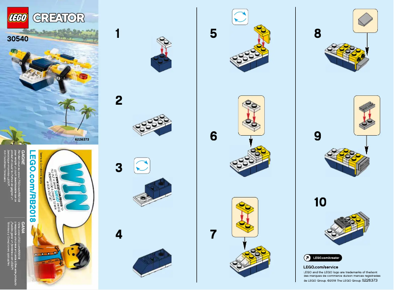 Page 1 de la notice Manuel utilisateur Lego Creator 30540