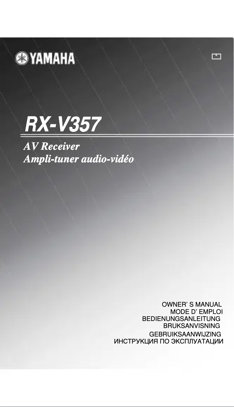 Page n°1 - Manuel utilisateur Yamaha RX-V357
