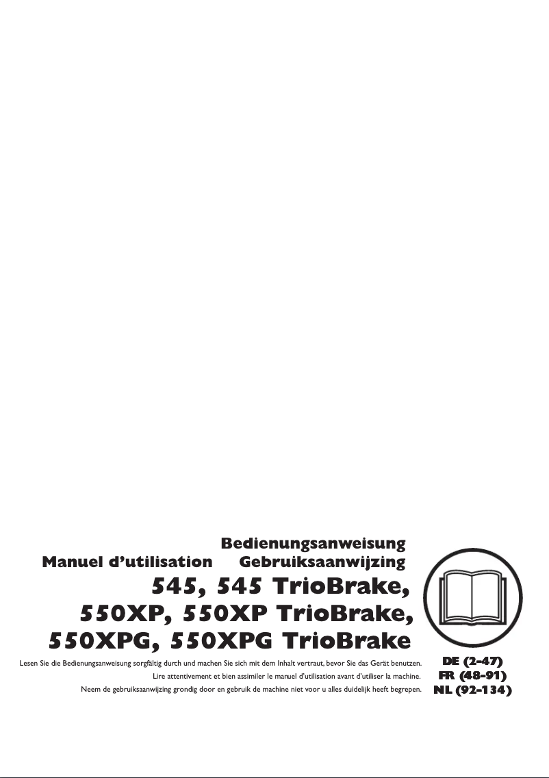 Page n°1 - Manuel utilisateur Husqvarna 545 Mark II