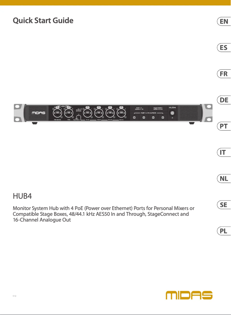 Page n°1 - Guide de démarrage rapide Midas HUB4