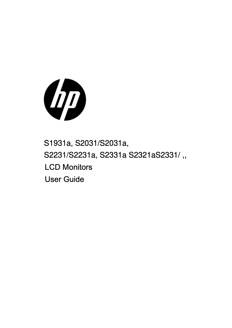 Page n°1 - Manuel utilisateur HP Pavilion S2331A