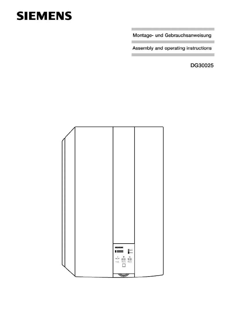 Page 1 de la notice Mode d'emploi Siemens DG30025