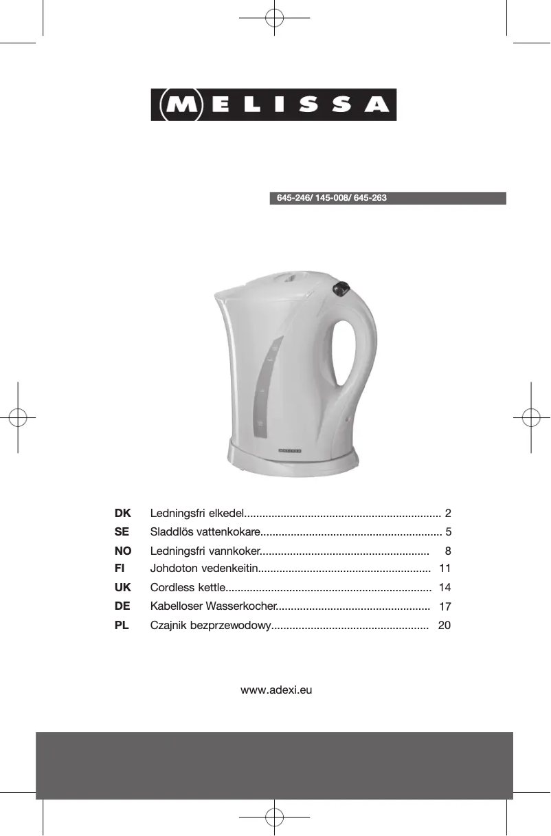 Page n°1 - Manuel utilisateur Melissa 16130087